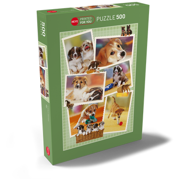 Darstellung des Puzzle Motivs Dogs - Monika Wegner - Little Friends 500 Puzzle Schachtel Ansicht2