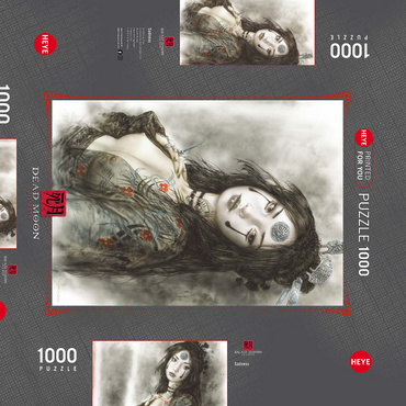 Darstellung des Puzzle Motivs Sadness - Luis Royo - Dead Moon 1000 Puzzle Schachtel 3D Modell