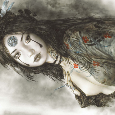 Darstellung des Puzzle Motivs Sadness - Luis Royo - Dead Moon 500 Puzzle 3D Modell