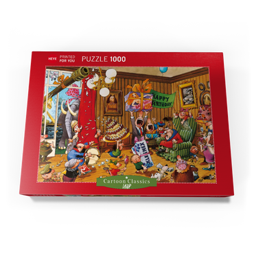 Darstellung des Puzzle Motivs Birthday - Jean-Jacques Loup - Cartoon Classics 1000 Puzzle Schachtel Ansicht3