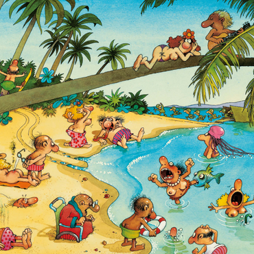 Darstellung des Puzzle Motivs Beachies - Jean-Jacques Loup - Cartoon Classics 1000 Puzzle 3D Modell