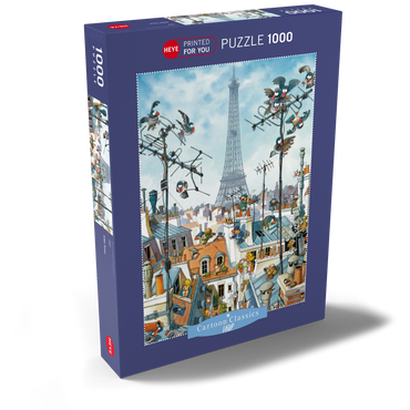 Darstellung des Puzzle Motivs Eiffel Tower - Jean-Jacques Loup - Cartoon Classics 1000 Puzzle Schachtel Ansicht2