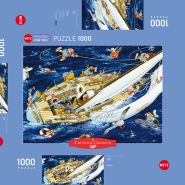 Darstellung des Puzzle Motivs Sailors - Jean-Jacques Loup - Cartoon Classics 1000 Puzzle Schachtel 3D Modell