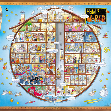 Darstellung des Puzzle Motivs Hotel World - Hugo Prades 1000 Puzzle 3D Modell