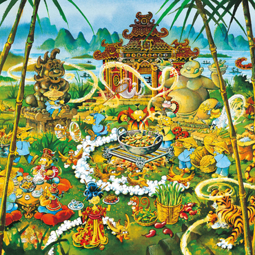 Darstellung des Puzzle Motivs Peking Duck - Michael Ryba - Cartoon Classics 1000 Puzzle 3D Modell