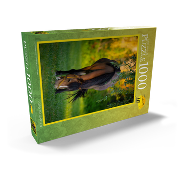 Darstellung des Puzzle Motivs Pony im Garten 1000 Puzzle Schachtel Ansicht2