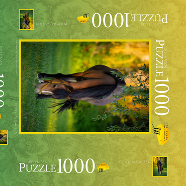 Darstellung des Puzzle Motivs Pony im Garten 1000 Puzzle Schachtel 3D Modell