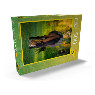 Darstellung des Puzzle Motivs Pony im Garten 500 Puzzle Schachtel Ansicht2