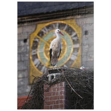 Darstellung des Puzzle Motivs puzzleplate 10 vor Storch 100 Puzzle