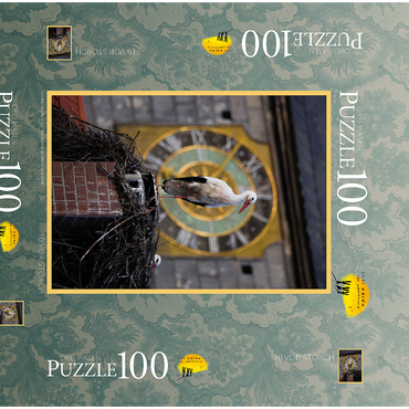 Darstellung des Puzzle Motivs 10 vor Storch 100 Puzzle Schachtel 3D Modell