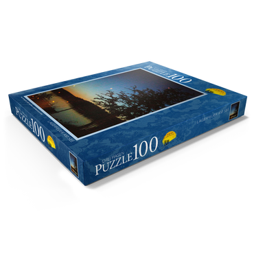 Darstellung des Puzzle Motivs Lagerfeuer am See 100 Puzzle Schachtel Ansicht1