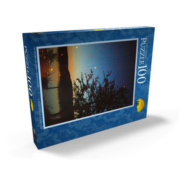 Darstellung des Puzzle Motivs Lagerfeuer am See 100 Puzzle Schachtel Ansicht2