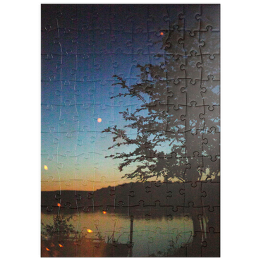 Darstellung des Puzzle Motivs puzzleplate Lagerfeuer am See 100 Puzzle