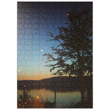 Darstellung des Puzzle Motivs puzzleplate Lagerfeuer am See 200 Puzzle