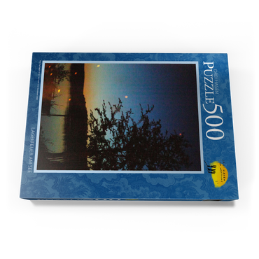 Darstellung des Puzzle Motivs Lagerfeuer am See 500 Puzzle Schachtel Ansicht3