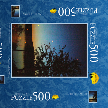 Darstellung des Puzzle Motivs Lagerfeuer am See 500 Puzzle Schachtel 3D Modell