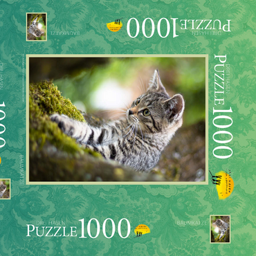 Darstellung des Puzzle Motivs Baumkatze 1000 Puzzle Schachtel 3D Modell