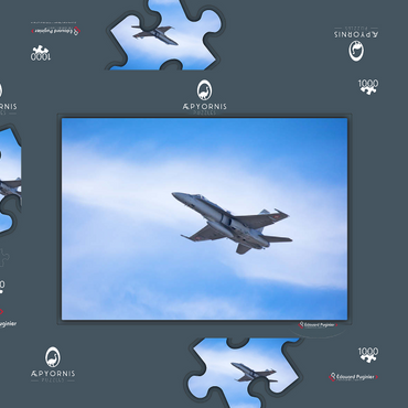 Darstellung des Puzzle Motivs McDonnell Douglas - Boeing F/A-18C Hornet 1000 Puzzle Schachtel 3D Modell