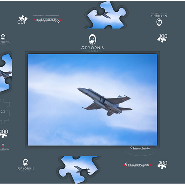Darstellung des Puzzle Motivs McDonnell Douglas - Boeing F/A-18C Hornet 100 Puzzle Schachtel 3D Modell