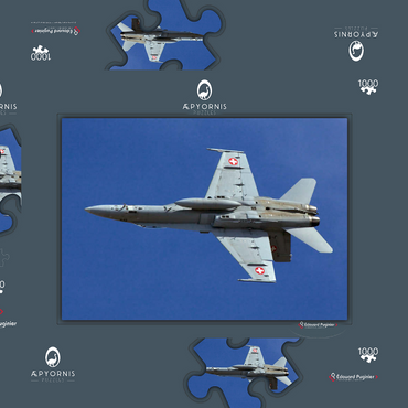 Darstellung des Puzzle Motivs McDonnell Douglas - Boeing F/A-18C Hornet 1000 Puzzle Schachtel 3D Modell