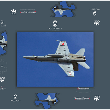 Darstellung des Puzzle Motivs McDonnell Douglas - Boeing F/A-18C Hornet 200 Puzzle Schachtel 3D Modell