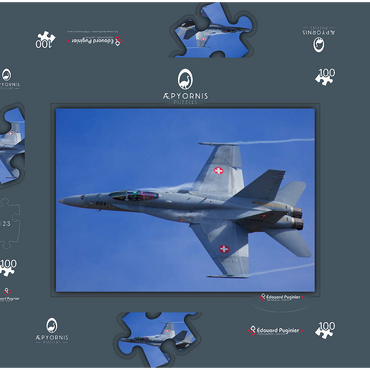 Darstellung des Puzzle Motivs McDonnell Douglas - Boeing F/A-18C Hornet 100 Puzzle Schachtel 3D Modell