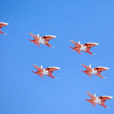 Darstellung des Puzzle Motivs Swiss Patrol, Northrop F-5E Tiger II 200 Puzzle 3D Modell