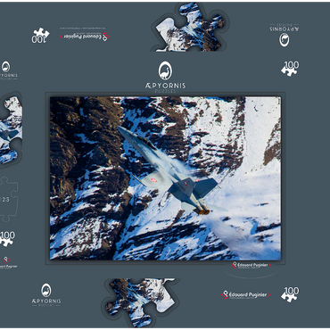 Darstellung des Puzzle Motivs McDonnell Douglas - Boeing F/A-18C Hornet 100 Puzzle Schachtel 3D Modell