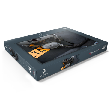 Darstellung des Puzzle Motivs Helmet & Dassault / Dornier Alpha Jet 100 Puzzle Schachtel Ansicht1