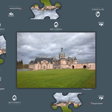 Darstellung des Puzzle Motivs Chantilly Castel 1000 Puzzle Schachtel 3D Modell