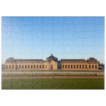 Darstellung des Puzzle Motivs puzzleplate Chantilly Castel horse track building 100 Puzzle
