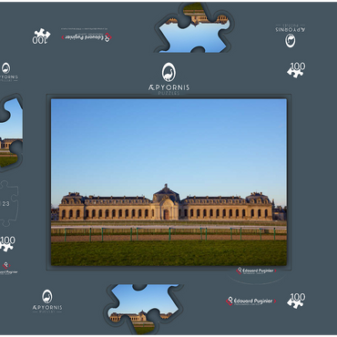Darstellung des Puzzle Motivs Chantilly Castel horse track building 100 Puzzle Schachtel 3D Modell