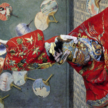 Darstellung des Puzzle Motivs Claude Monet's Camille Monet In Japanese Costume (1876) 500 Puzzle 3D Modell