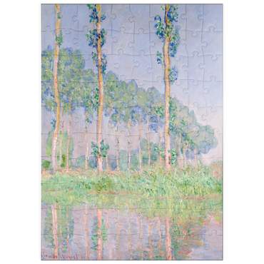 Darstellung des Puzzle Motivs puzzleplate Claude Monet's Poplars, Pink Effect (1891) 100 Puzzle