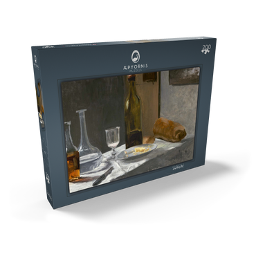 Darstellung des Puzzle Motivs Still Life with Bottle, Carafe, Bread, and Wine (1862 –1863) by Claude Monet 200 Puzzle Schachtel Ansicht2