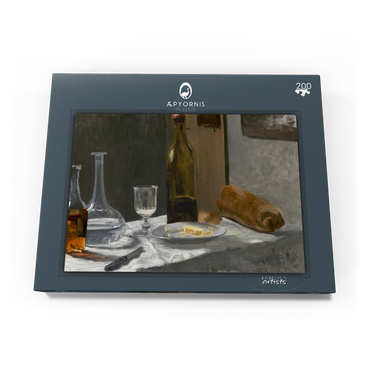 Darstellung des Puzzle Motivs Still Life with Bottle, Carafe, Bread, and Wine (1862 –1863) by Claude Monet 200 Puzzle Schachtel Ansicht3