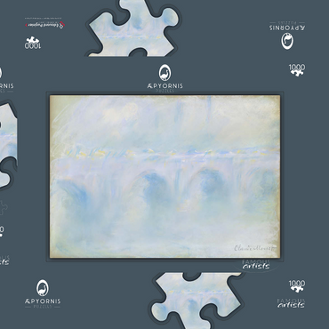 Darstellung des Puzzle Motivs Waterloo Bridge (1901) by Claude Monet 1000 Puzzle Schachtel 3D Modell