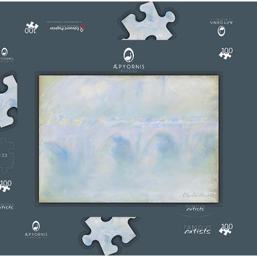 Darstellung des Puzzle Motivs Waterloo Bridge (1901) by Claude Monet 100 Puzzle Schachtel 3D Modell