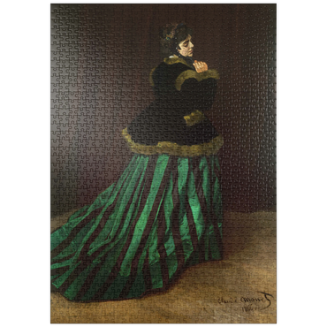 Darstellung des Puzzle Motivs puzzleplate Claude Monet's Camille (The Woman in the Green Dress) (1866) 1000 Puzzle