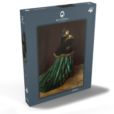 Darstellung des Puzzle Motivs Claude Monet's Camille (The Woman in the Green Dress) (1866) 100 Puzzle Schachtel Ansicht2