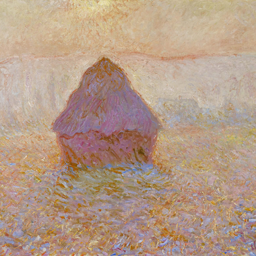 Darstellung des Puzzle Motivs Claude Monet's Grainstack, Sun in the Mist (1891) 1000 Puzzle 3D Modell