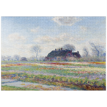 Darstellung des Puzzle Motivs puzzleplate Claude Monet's Tulip Fields at Sassenheim (1886) 1000 Puzzle