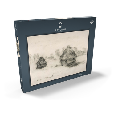 Darstellung des Puzzle Motivs Stacks of Wheat by Claude Monet 100 Puzzle Schachtel Ansicht2