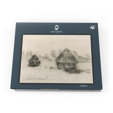 Darstellung des Puzzle Motivs Stacks of Wheat by Claude Monet 100 Puzzle Schachtel Ansicht3