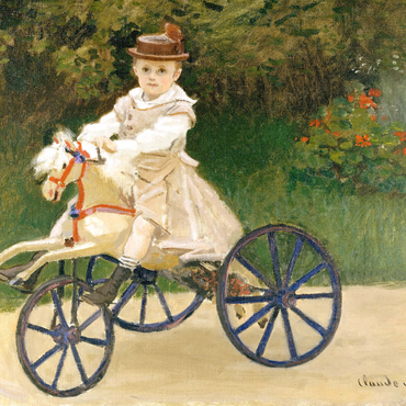 Darstellung des Puzzle Motivs Jean Monet on His Hobby Horse (1872) by Claude Monet 1000 Puzzle 3D Modell