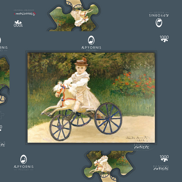 Darstellung des Puzzle Motivs Jean Monet on His Hobby Horse (1872) by Claude Monet 1000 Puzzle Schachtel 3D Modell
