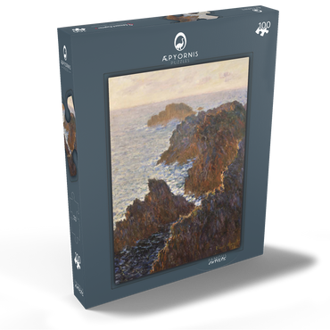 Darstellung des Puzzle Motivs Claude Monet's Rocks at Belle-Isle, Port-Domois (1886) 100 Puzzle Schachtel Ansicht2