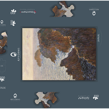 Darstellung des Puzzle Motivs Claude Monet's Rocks at Belle-Isle, Port-Domois (1886) 100 Puzzle Schachtel 3D Modell