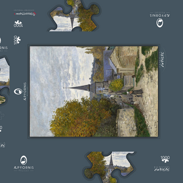 Darstellung des Puzzle Motivs Claude Monet's Street in Sainte-Adresse (1867) 1000 Puzzle Schachtel 3D Modell