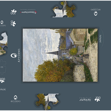 Darstellung des Puzzle Motivs Claude Monet's Street in Sainte-Adresse (1867) 100 Puzzle Schachtel 3D Modell